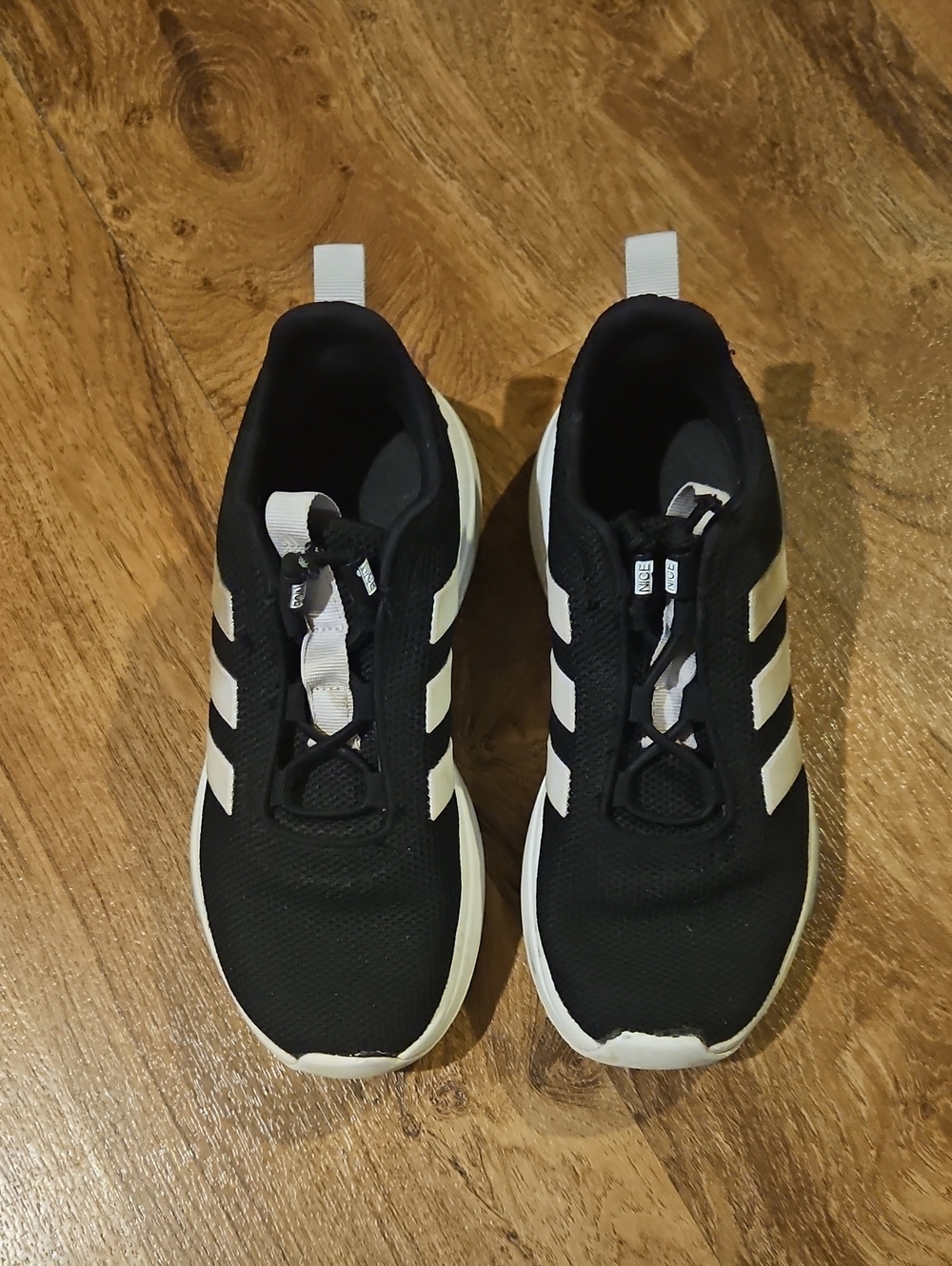 Adidas Girls Black Racer Sneakers Size 1 1/2